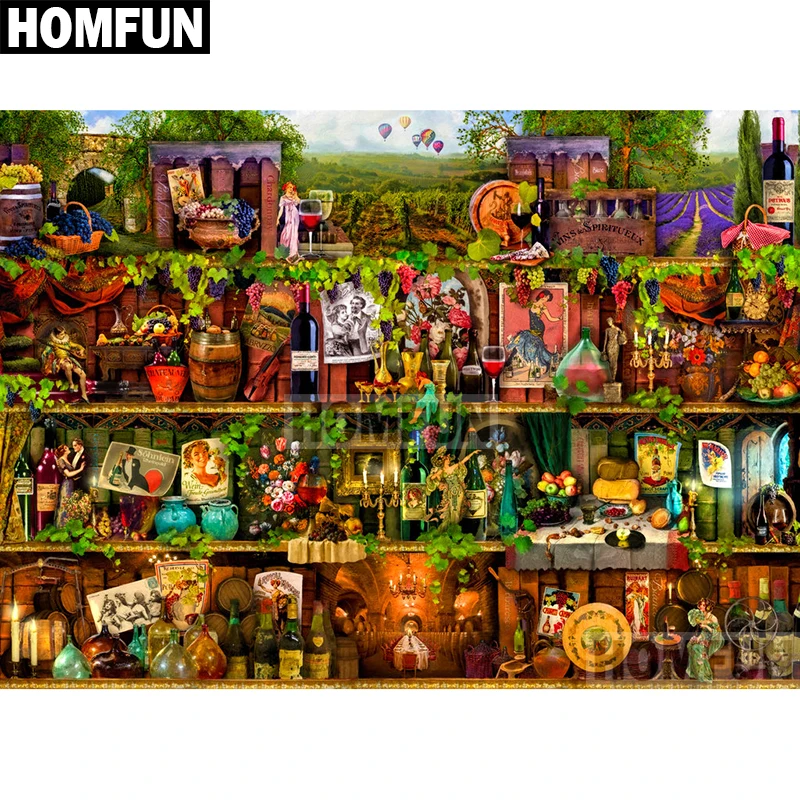 HOMFUN Full Square/Round Drill 5D DIY Diamond Painting "Red wine Scenic" Embroidery Cross Stitch 5D Home Decor Gift A01819
HOMFUN Full Square/Round Drill 5D DIY Diamond Painting "Red wine Scenic" Embroidery Cross Stitch 5D Home Decor Gift A01819