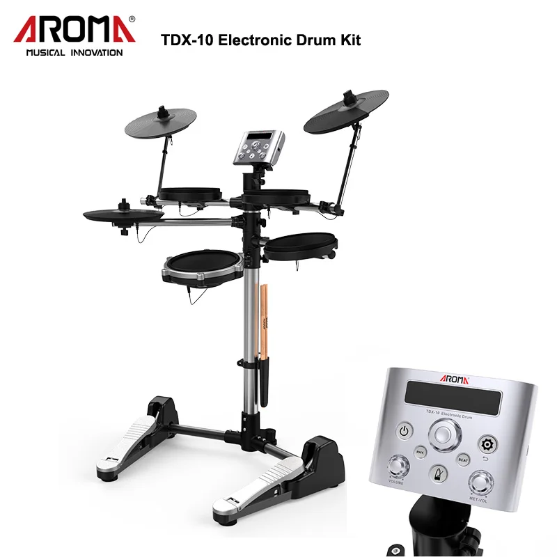 AROMA TDX-10 Electronic Drums Kit 12 Drum Kits Sounds Metronome Inside Easy and Recording & Replay For Training/Teaching
AROMA TDX-10 Electronic Drums Kit 12 Drum Kits Sounds Metronome Inside Easy and Recording & Replay For Training/Teaching