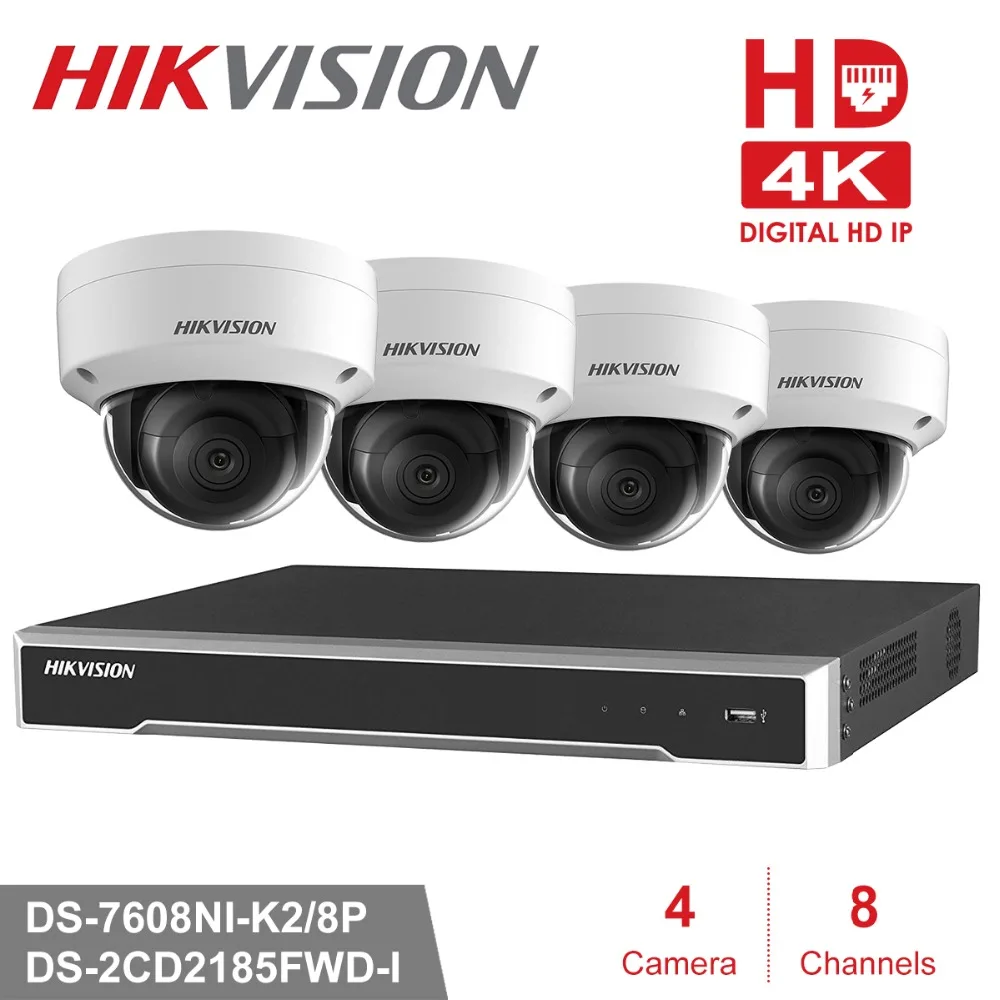 Фото Hikvision 8ch система безопасности POE 8MP 4 шт. наружная IP камера Система - купить