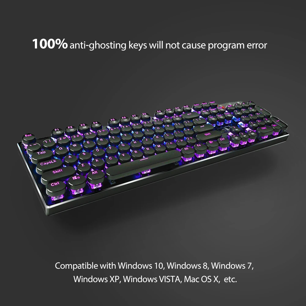 Redragon K556-RK Mechanical Gaming Keyboard Typewriter RGB LED Backlit 104 Keys Anti-ghosting Brown Switches Retro Vintage USB
Redragon K556-RK Mechanical Gaming Keyboard Typewriter RGB LED Backlit 104 Keys Anti-ghosting Brown Switches Retro Vintage USB