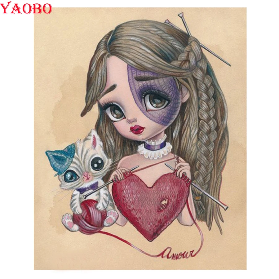 Full Square/Round 5D DIY Diamond Painting Cartoon mask little girl and cat diamant Embroidery rhinestone Cross Stitch Mosaic kit
Full Square/Round 5D DIY Diamond Painting Cartoon mask little girl and cat diamant Embroidery rhinestone Cross Stitch Mosaic kit