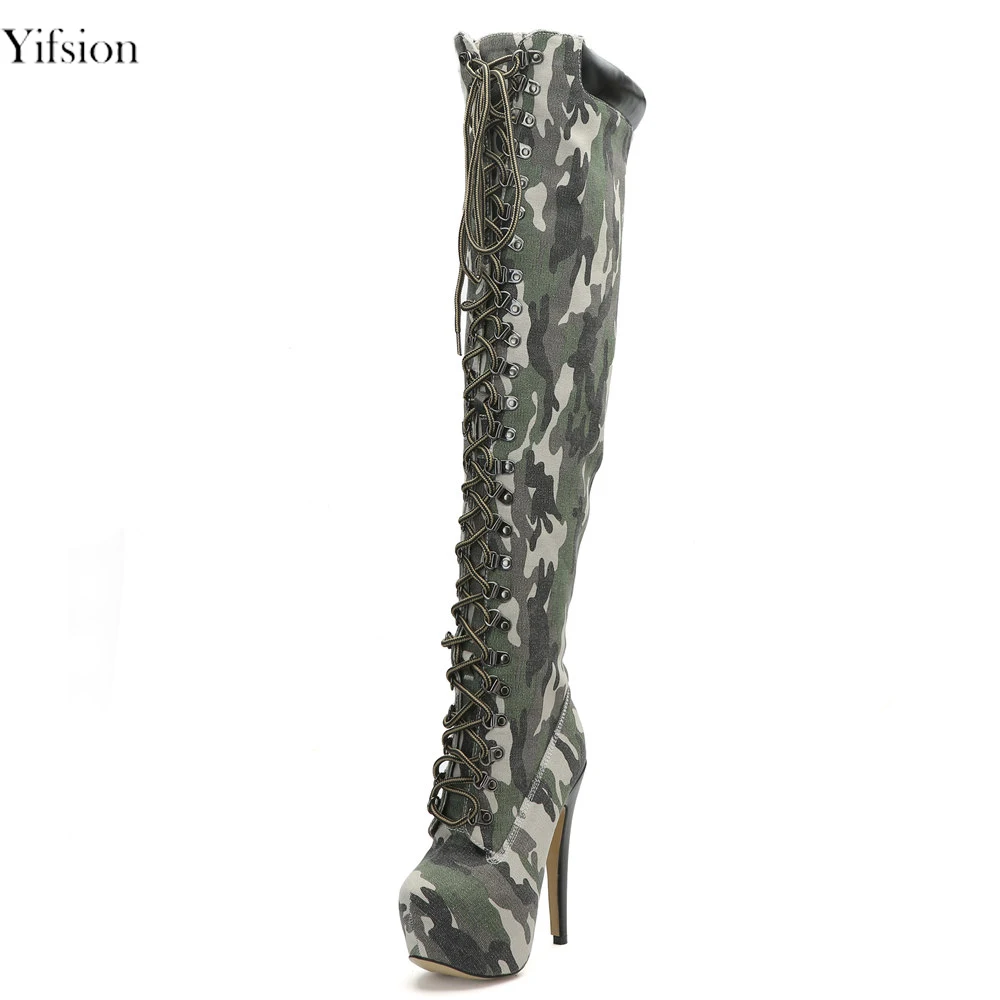 Olomm New Women Winter Boots Over The Knee Boots Thin High Heels Sexy Camouflage Round Toe Fashion Shoes Women US Size 4-15
Olomm New Women Winter Boots Over The Knee Boots Thin High Heels Sexy Camouflage Round Toe Fashion Shoes Women US Size 4-15