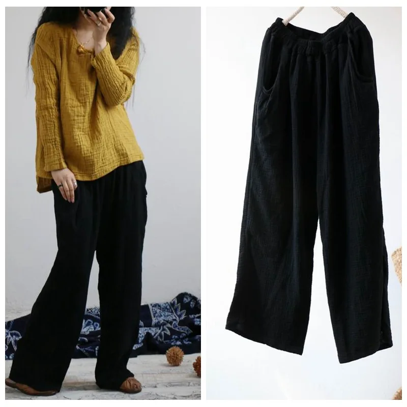 Cotton linen wide leg trousers loose pants Breathable Pantalon 6 colors women pantalones for spring summer autumn
Cotton linen wide leg trousers loose pants Breathable Pantalon 6 colors women pantalones for spring summer autumn