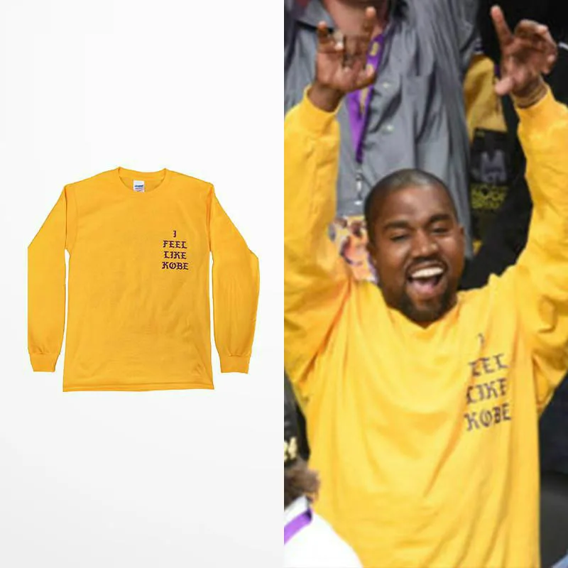 Hipster футболка Kanye West для мужчин скейтборд я чувствую Kebo печати с длинным рукавом