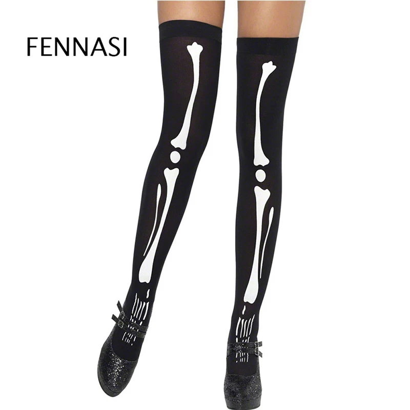 FENNASI Halloween Bone Stockings Terror Over Knee Pantyhose High Knee Women Sexy Party Tights Horror Black Stocking Hosiery
FENNASI Halloween Bone Stockings Terror Over Knee Pantyhose High Knee Women Sexy Party Tights Horror Black Stocking Hosiery