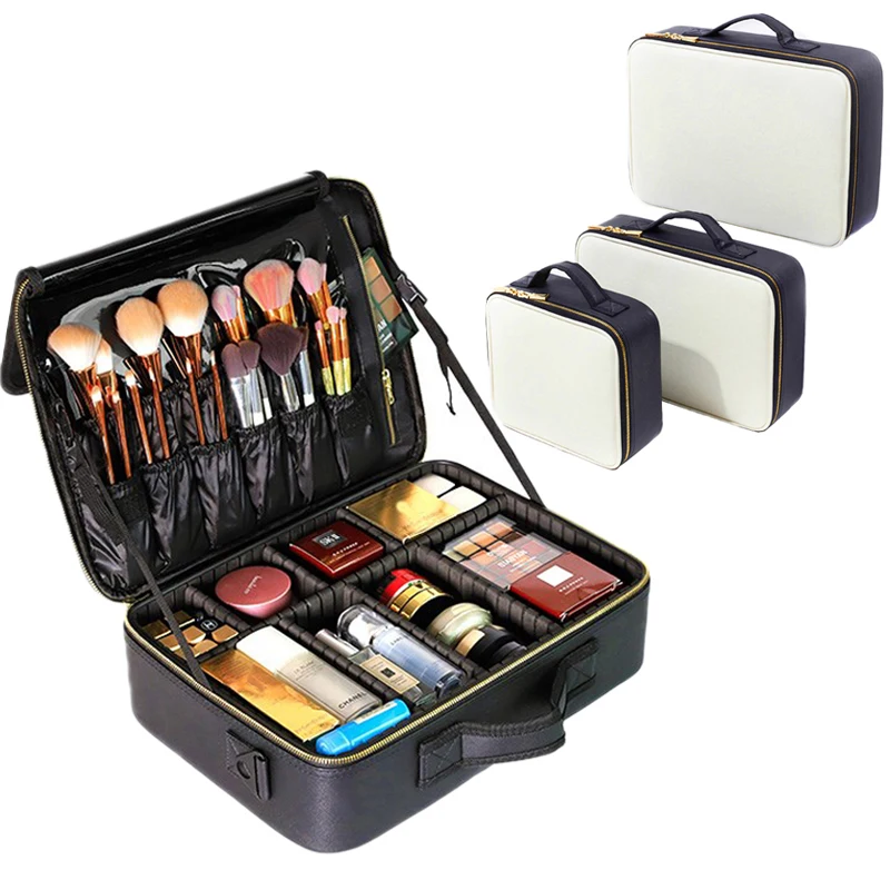 Professional Make Up Case Large Capacity Storage Handbag Travel Insert Toiletry Makeup bag Leather Clapboard Cosmetic Bag
Professional Make Up Case Large Capacity Storage Handbag Travel Insert Toiletry Makeup bag Leather Clapboard Cosmetic Bag