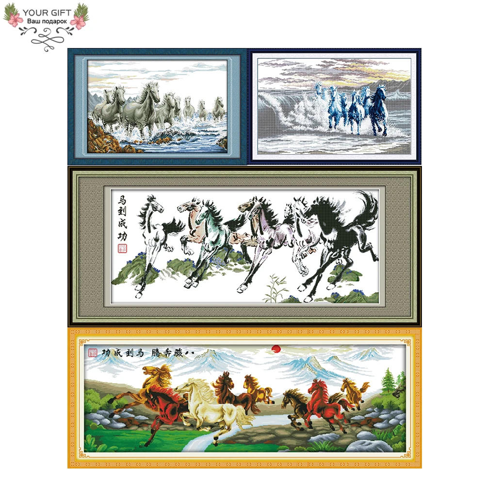 Joy Sunday D020(5)D020(6)D033(1)D033(2) Home Decor Wish You Every Success Thousands Horses Galloping Animal Cross Stitch Kits
Joy Sunday D020(5)D020(6)D033(1)D033(2) Home Decor Wish You Every Success Thousands Horses Galloping Animal Cross Stitch Kits