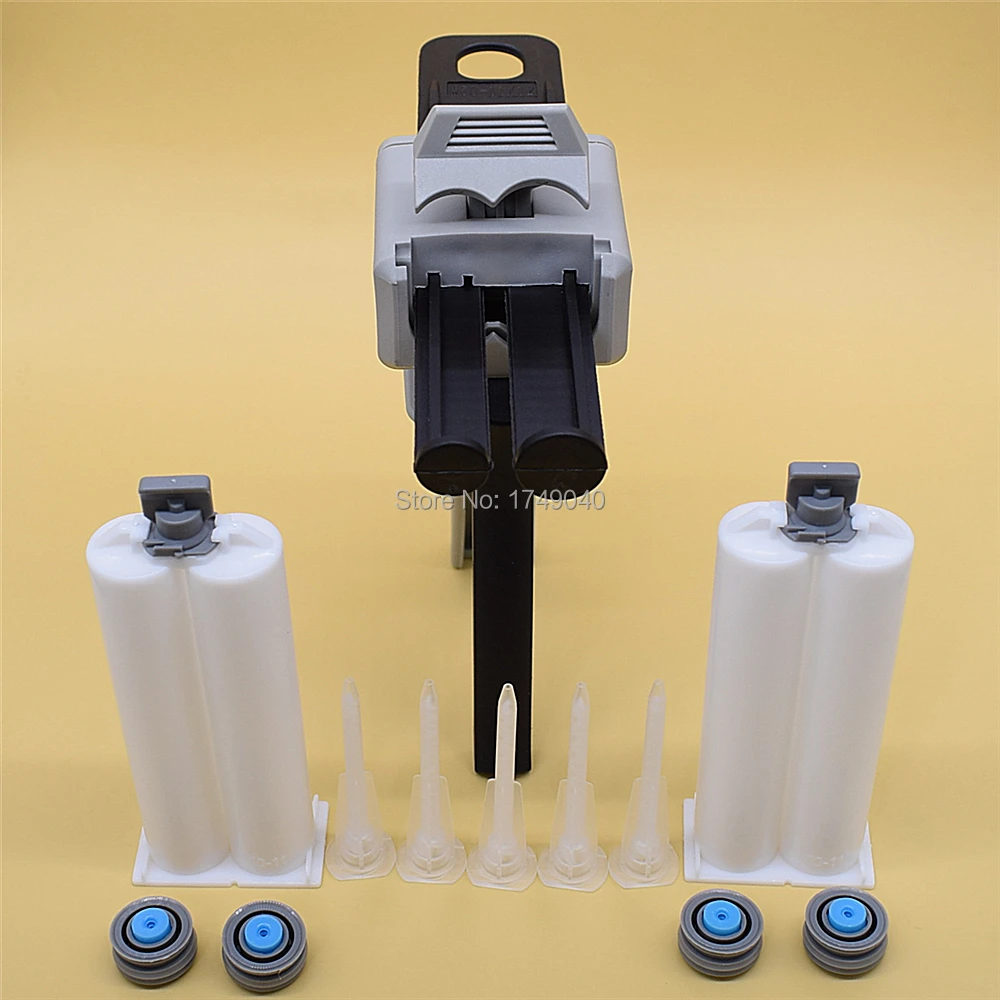 50ml Glue Gun 1:2 Manual Caulking Gun Adhesive Dispenser with 2 Set 50ml 1:1 Empty Dual Cartridge and 5pc Static Mixing Nozzle
50ml Glue Gun 1:2 Manual Caulking Gun Adhesive Dispenser with 2 Set 50ml 1:1 Empty Dual Cartridge and 5pc Static Mixing Nozzle
