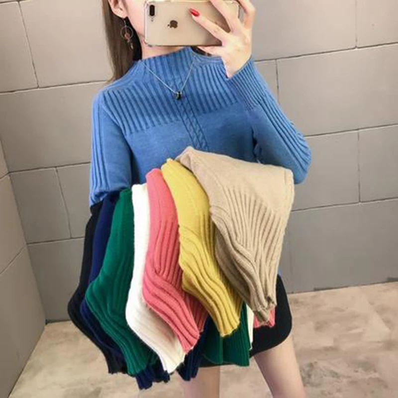 New 2019 spring Women ladies sweater high elastic Solid half Turtleneck sweater women slim casual tight Knitted Pullovers YF207
New 2019 spring Women ladies sweater high elastic Solid half Turtleneck sweater women slim casual tight Knitted Pullovers YF207