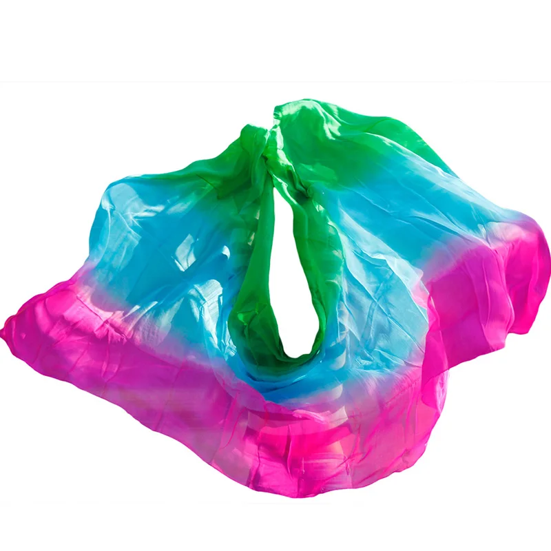 high quality 100% Silk 1pc dance veils handmade natural silk belly dance veil rose+turquoise+green 250*114 cm dance accessories
high quality 100% Silk 1pc dance veils handmade natural silk belly dance veil rose+turquoise+green 250*114 cm dance accessories