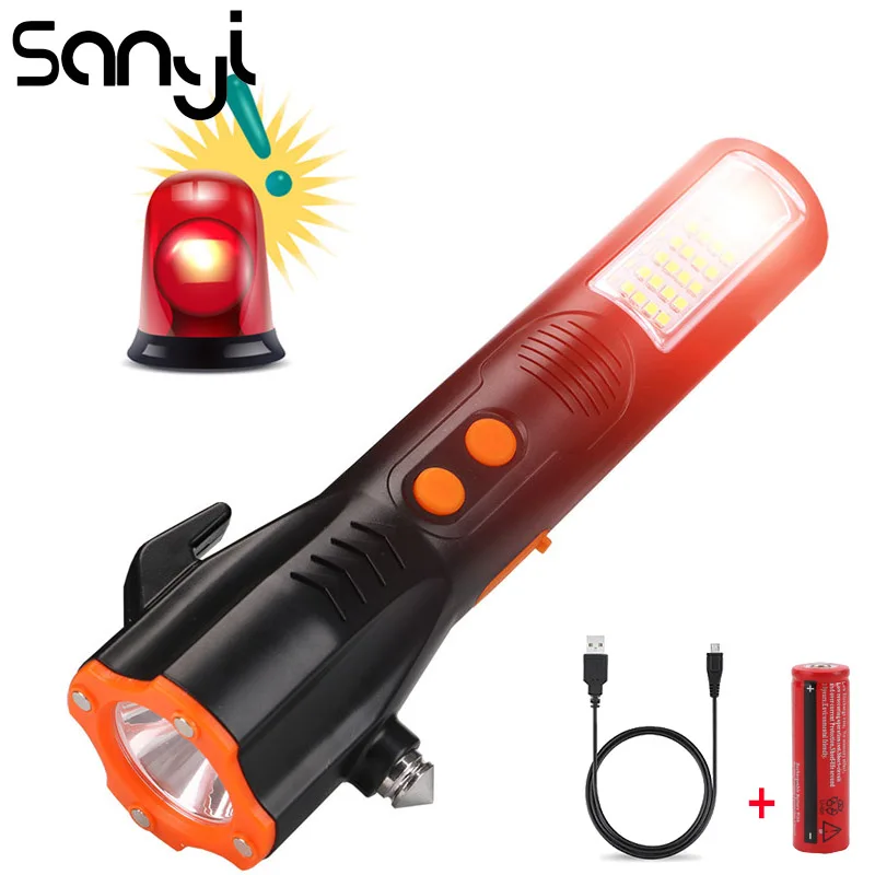 SANYI Multi Functional Car Safety Emergency Escape Hammer with LED Flashlight Light Window Breaker USB Warning Torch Light
SANYI Multi Functional Car Safety Emergency Escape Hammer with LED Flashlight Light Window Breaker USB Warning Torch Light