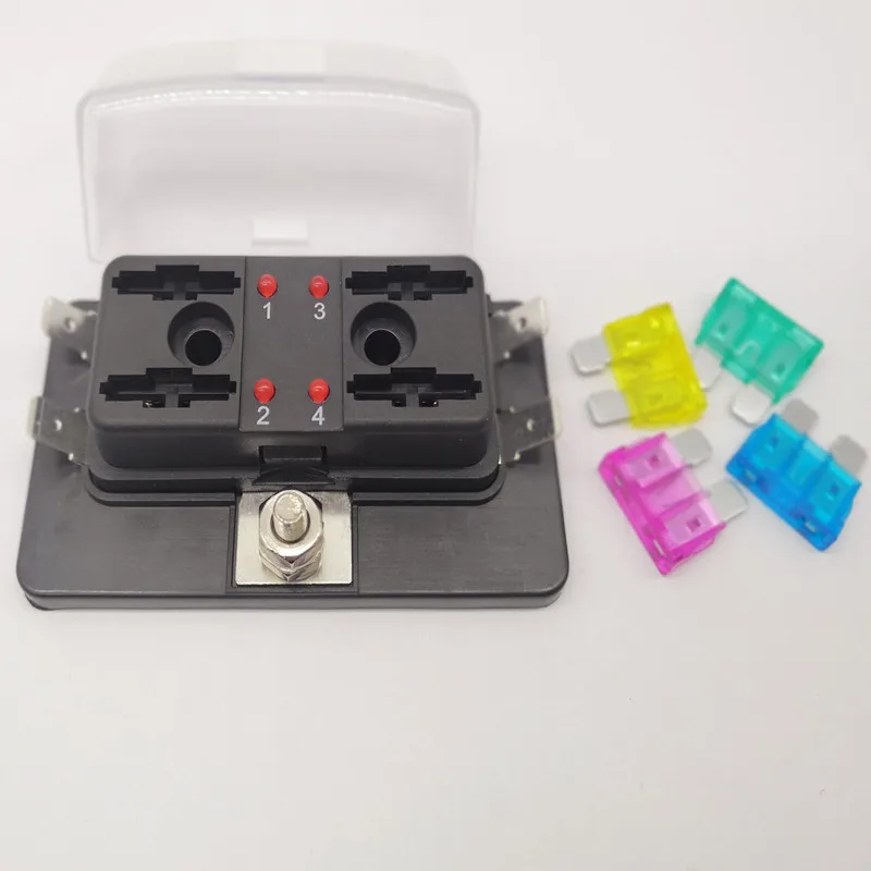 4Way Circuit Car Truck Automotive ATC ATO Blade Box Fuse Holder Kit Middle Size with LED Indicator JG30
4Way Circuit Car Truck Automotive ATC ATO Blade Box Fuse Holder Kit Middle Size with LED Indicator JG30
