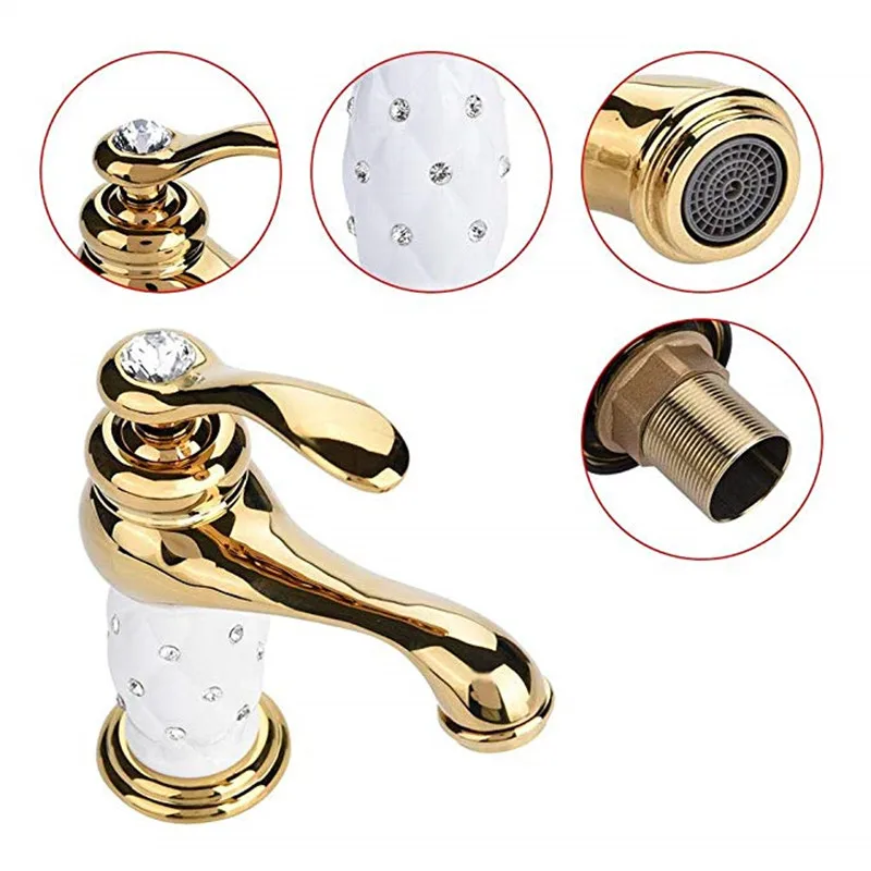 TTLIFE Brass Bathroom Sink Faucet Gold Basin Faucets Diamond Water Mixer Crane Hot and Cold Chrome Finished With Two inlet pipes
TTLIFE Brass Bathroom Sink Faucet Gold Basin Faucets Diamond Water Mixer Crane Hot and Cold Chrome Finished With Two inlet pipes