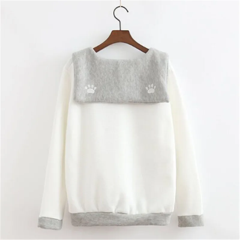 2021 Winter Autumn Brand Harajuku Sweet Long-sleeve Cat Paw Embrodiery Sailor collar Lolita Hoodies Cute Japanese Kawaii Clothes
2021 Winter Autumn Brand Harajuku Sweet Long-sleeve Cat Paw Embrodiery Sailor collar Lolita Hoodies Cute Japanese Kawaii Clothes