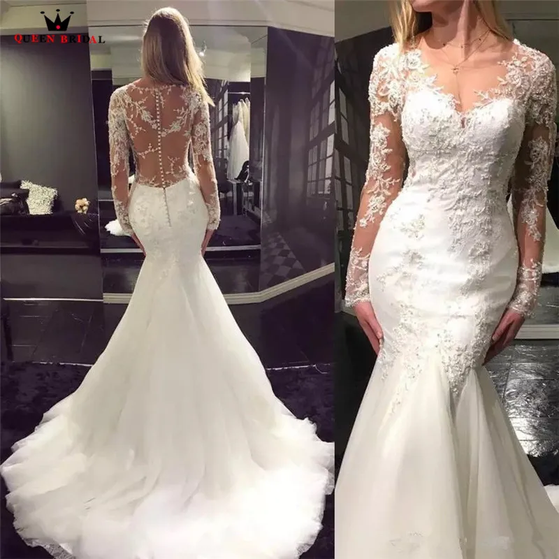 Mermaid Long Sleeve Lace Beading Elegant Formal Sexy Bride Wedding Dresses 2022 New Fashion Wedding Gowns Custom Made YB74
Mermaid Long Sleeve Lace Beading Elegant Formal Sexy Bride Wedding Dresses 2022 New Fashion Wedding Gowns Custom Made YB74