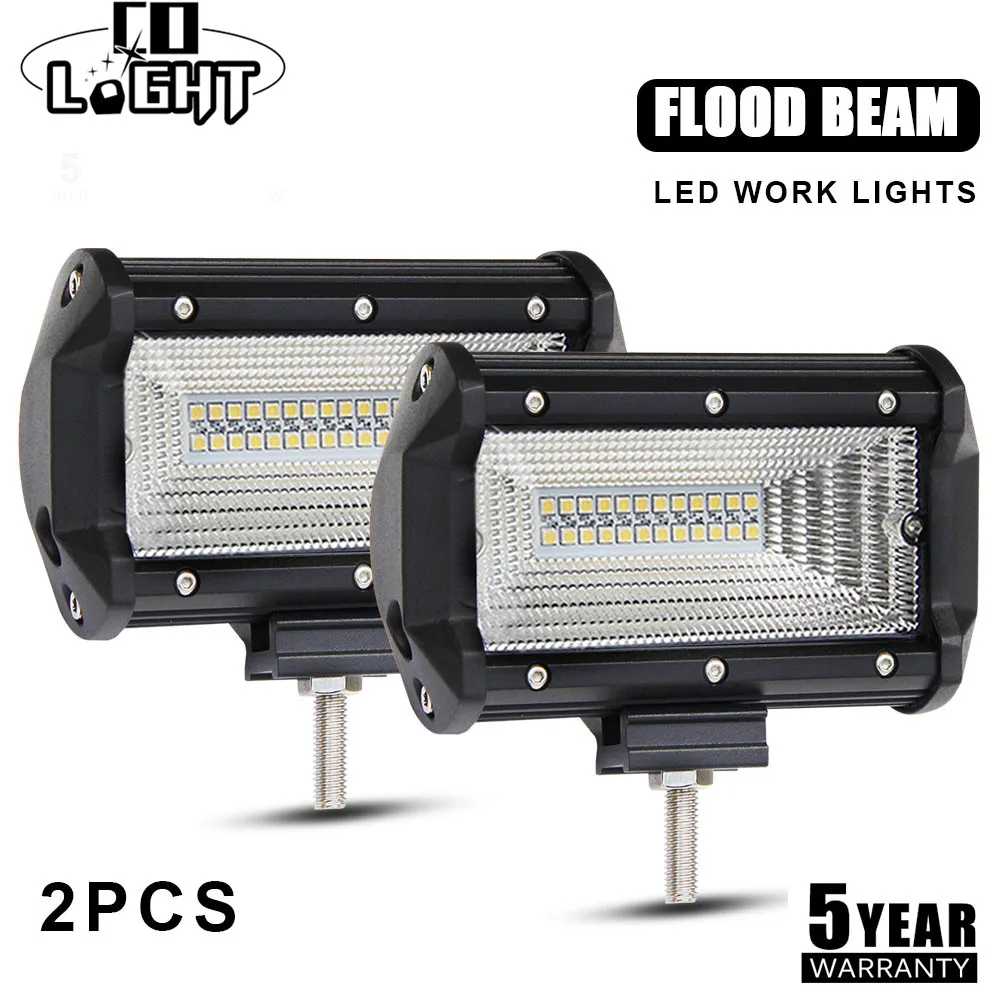 Фото CO LIGHT 72 Вт светодиодный рабочий свет бар 12 В 5 &quot8000лм точечный прожектор для Jeep Truck