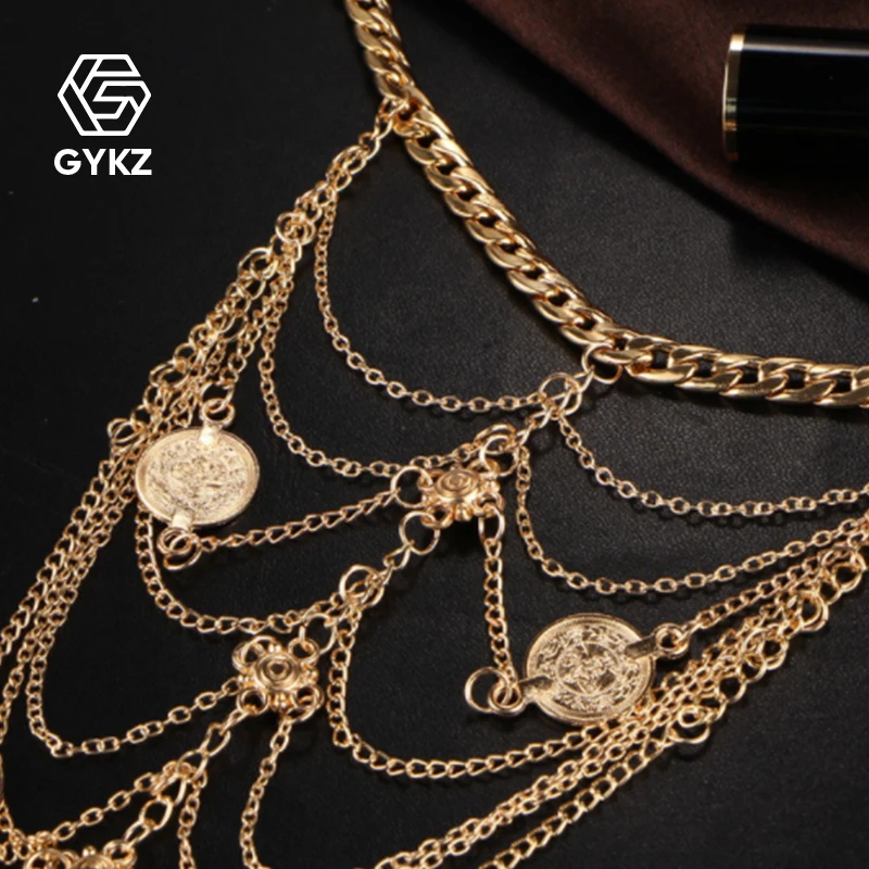 Oumeiboximiya retro foot chain metal multi-layer fringed coins lady jewelry | Украшения и аксессуары