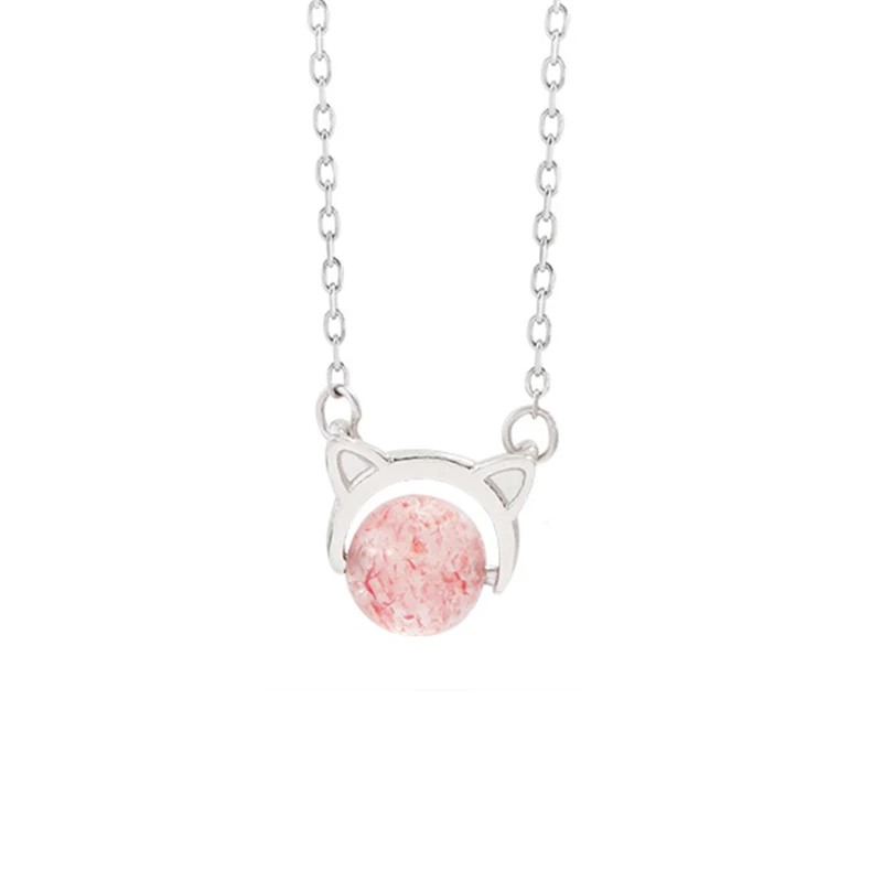 XIYANIKE Natural Strawberry Crystal Necklace Cute Cat Ears Styling Clavicle Chain Sweet Engagement Jewelry For Women Gifts New
XIYANIKE Natural Strawberry Crystal Necklace Cute Cat Ears Styling Clavicle Chain Sweet Engagement Jewelry For Women Gifts New