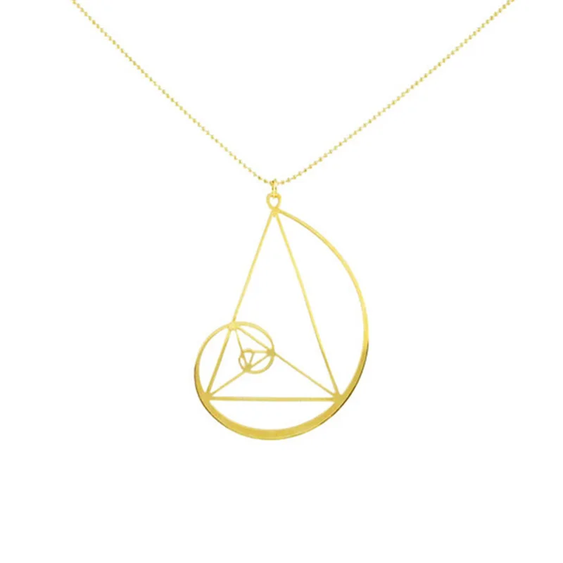 Золотая спираль с золотым треугольным ожерельем подвеска финабоччи Золотое