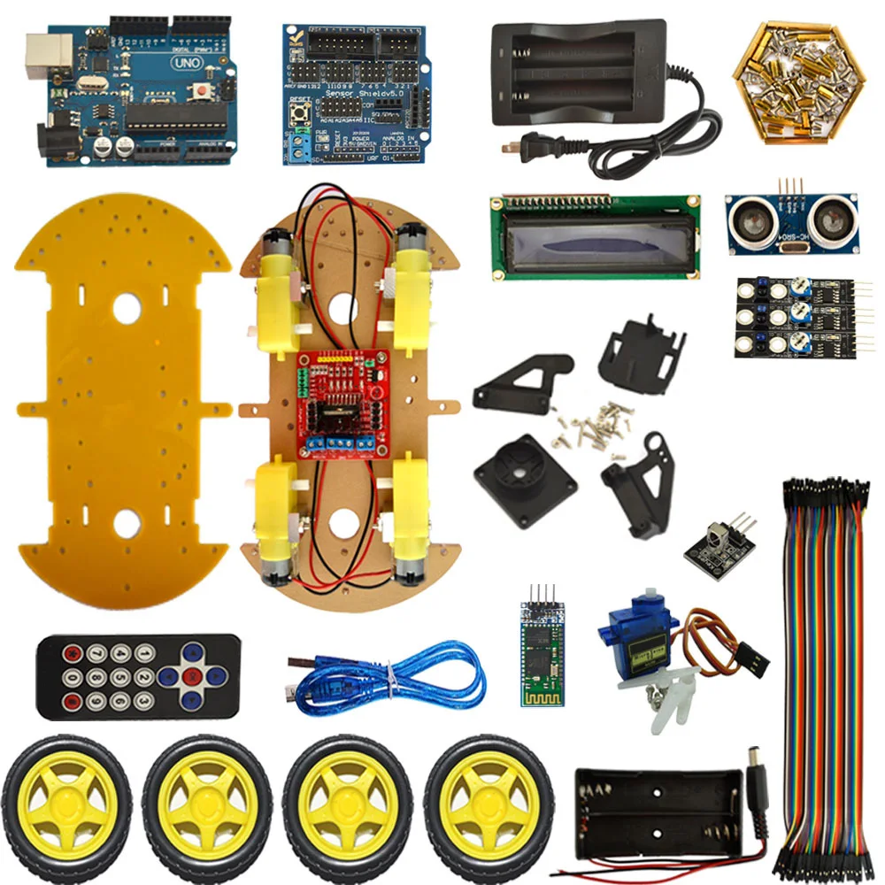 Bluetooth автомобильный робот Интеллектуальный автомобиль DIY для Arduino обучающий