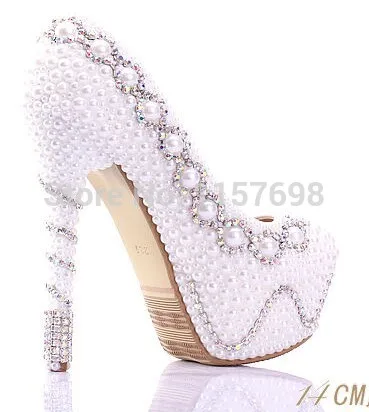 2018 New Fashion Womens Shoes White Pearl Wedding Shoes Ultra High Heels Platform Shoes Diamond Women's Wedding Shoes
2018 New Fashion Womens Shoes White Pearl Wedding Shoes Ultra High Heels Platform Shoes Diamond Women's Wedding Shoes