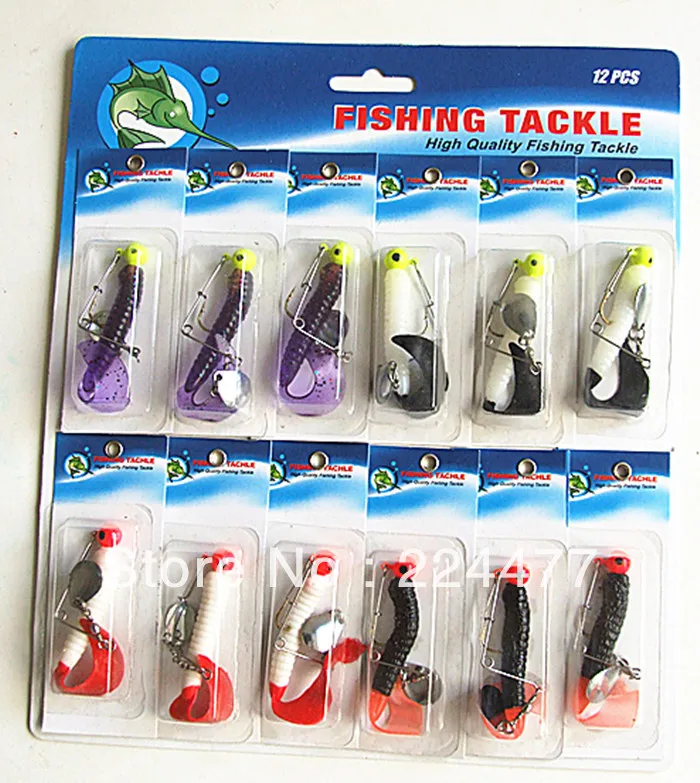 10g 12 pieces per card soft fishing lures fishing tackle lead Jig head soft worms bait with swivel sequins suit
10g 12 pieces per card soft fishing lures fishing tackle lead Jig head soft worms bait with swivel sequins suit