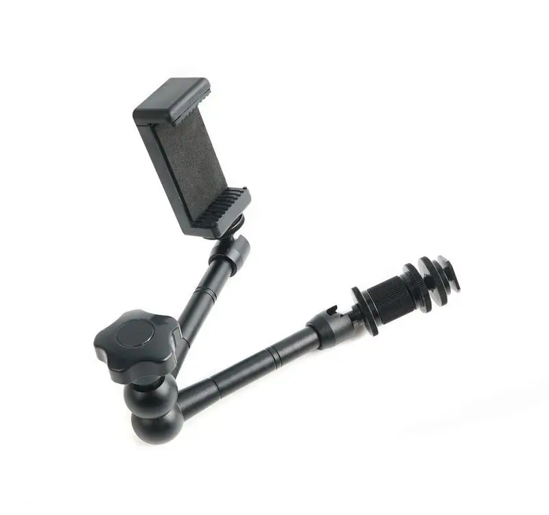 Smartphone Clamp with 11" Adjustable Articulating Magic Friction Arm For camera tripod
Smartphone Clamp with 11" Adjustable Articulating Magic Friction Arm For camera tripod