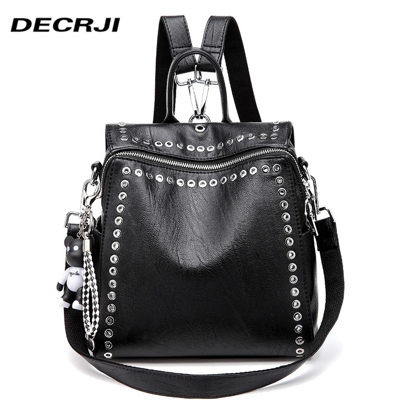 DECRJI PU Leather Women Rivet Backpack Fashion School Bag For Teenage Girl Designer High Quality Travel Rucksack Escolar Mochila
DECRJI PU Leather Women Rivet Backpack Fashion School Bag For Teenage Girl Designer High Quality Travel Rucksack Escolar Mochila