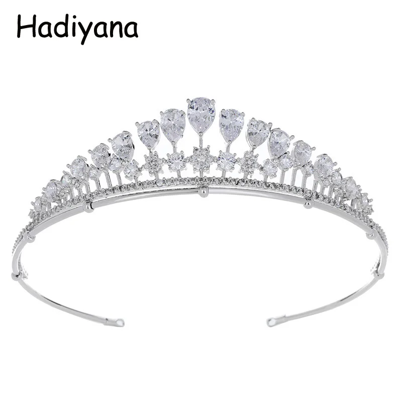 

Tiaras And Crown Charming Ladies Party Wedding Corona vinage Graceful Zirconia Bridal Heanband Hair Jewelry HADIYANA HG6085