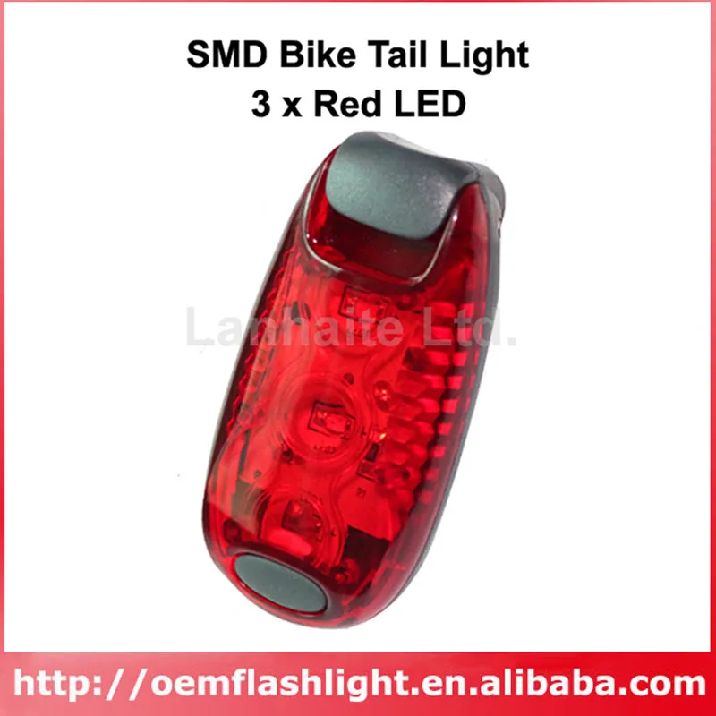 

SMD 3 x Red LED Light 3-Mode Bike Tail Light - Red (2 x CR2032)