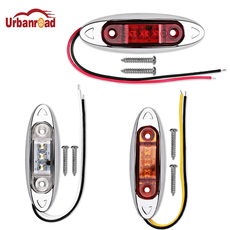 Urbanroad 10PCS 9-30V Waterproof Car Auto Side Marker Lights Clearance Lamp Trailer Truck Bus Car Signal lights 3 LED 12V 24V
Urbanroad 10PCS 9-30V Waterproof Car Auto Side Marker Lights Clearance Lamp Trailer Truck Bus Car Signal lights 3 LED 12V 24V