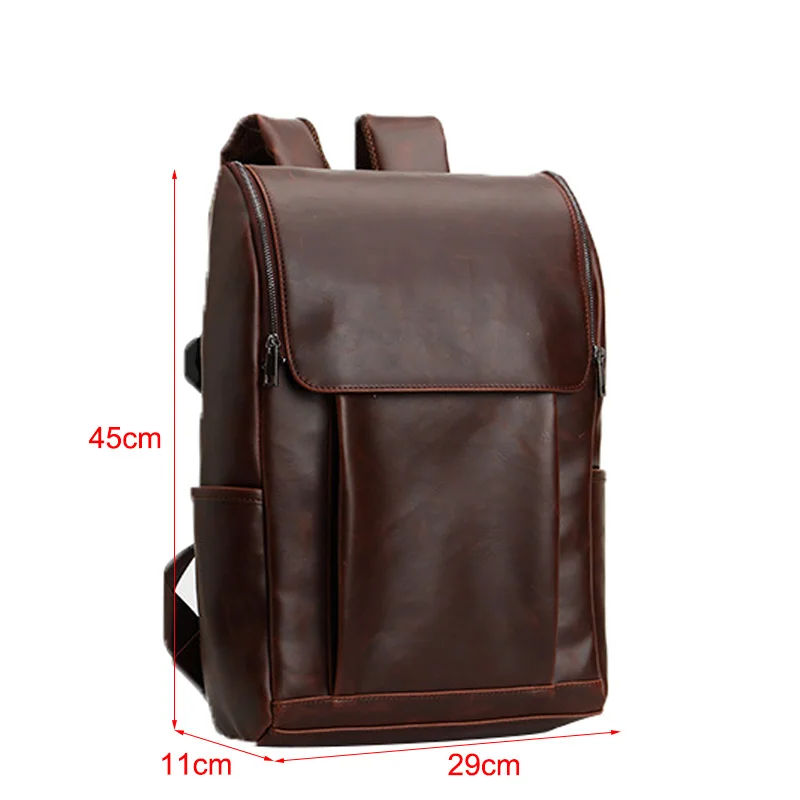 Высококачественный дорожный рюкзак из искусственной кожи для мужчин школьная