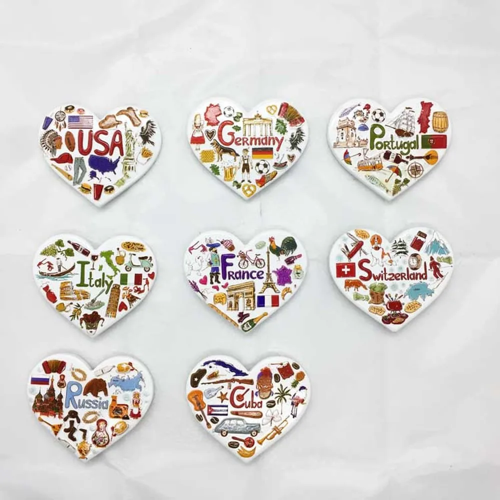BABELEMI Heart-shaped France Germany Portugal Cuba 3D Fridge Magnets Tourism Souvenirs Refrigerator Magnetic Stickers
BABELEMI Heart-shaped France Germany Portugal Cuba 3D Fridge Magnets Tourism Souvenirs Refrigerator Magnetic Stickers