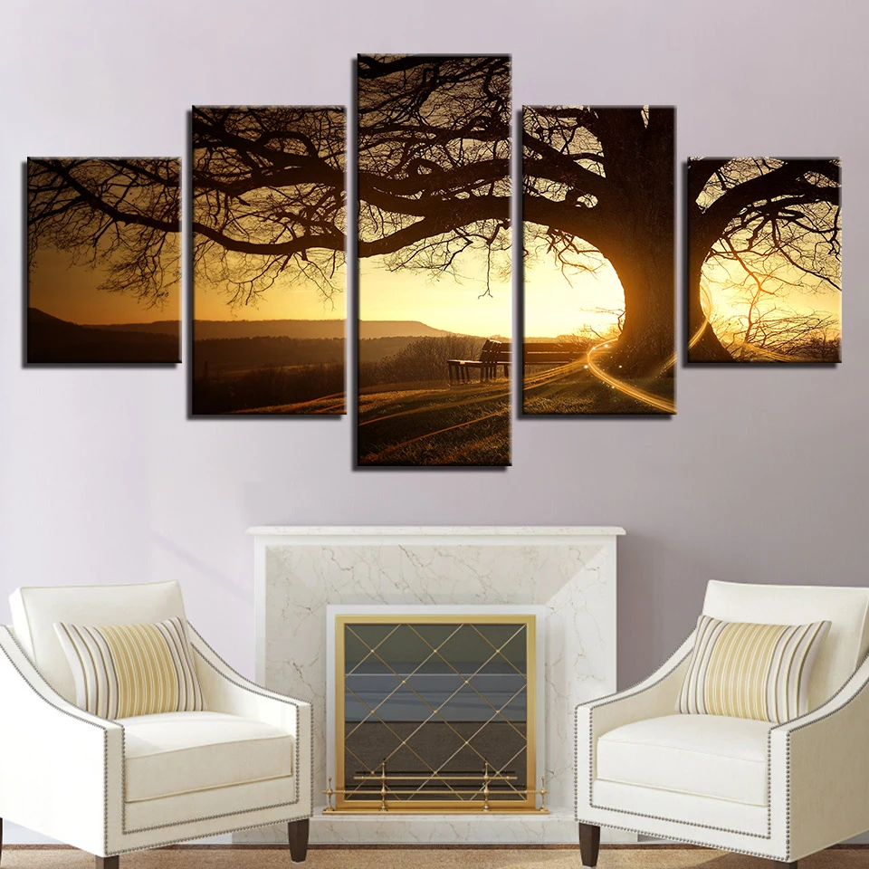 Canvas Pictures 5 Pieces Sunset Tree Landscape Paintings Wall Art Modular Hd Prints Poster Home Decor for Living Room Decor
Canvas Pictures 5 Pieces Sunset Tree Landscape Paintings Wall Art Modular Hd Prints Poster Home Decor for Living Room Decor