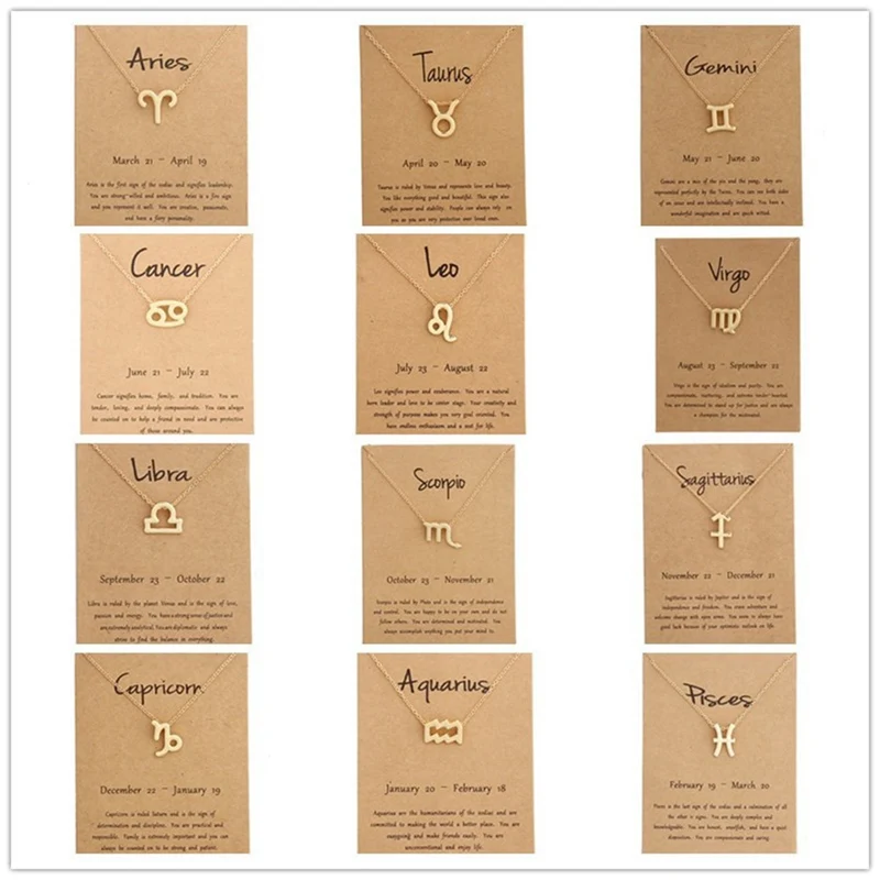 12 Constellation Pendant Necklace Birthday Jewelry Gifts For Women Girls Gold Colors Choker Necklace
12 Constellation Pendant Necklace Birthday Jewelry Gifts For Women Girls Gold Colors Choker Necklace