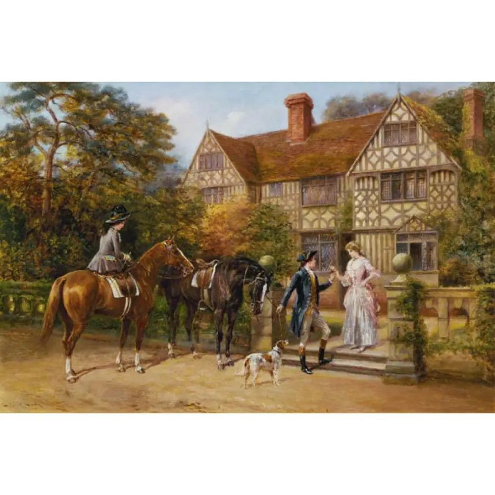 

Hand painted Canvas art The Two Roses by Heywood Hardy Paintings oil horse riding scenes High quality