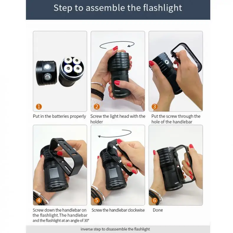 QX27 500W Fitteen 5050 White XML2 Six XPE Red R5 Six XPE Blue R5 LED Support Underwater 80m Flashlight for Diving / Photography
QX27 500W Fitteen 5050 White XML2 Six XPE Red R5 Six XPE Blue R5 LED Support Underwater 80m Flashlight for Diving / Photography