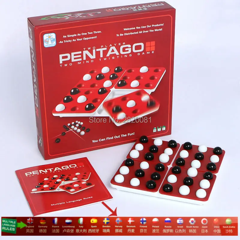 Классическая настольная забавная игра, скручивающаяся Pentago для семьи, для детей и родителей, 2 игрока, сложная игра с многоязычными правилам...
Классическая настольная забавная игра, скручивающаяся Pentago для семьи, для детей и родителей, 2 игрока, сложная игра с многоязычными правилам...