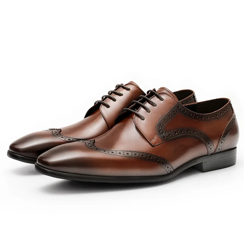 Men's Carved Genuine Leather Shoes Handmade Business Dress Brogue Oxfords Shoes Men Formal Brown Shoe
Men's Carved Genuine Leather Shoes Handmade Business Dress Brogue Oxfords Shoes Men Formal Brown Shoe
