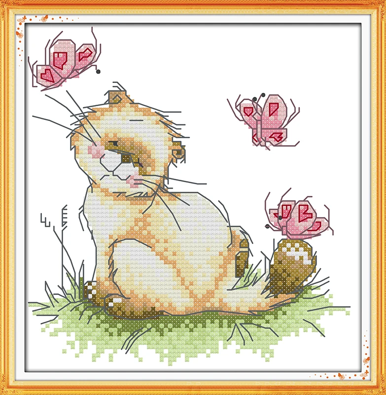 Cat and butterfly cross stitch kit cartoon cute 14ct 11ct count print canvas stitches embroidery DIY handmade needlework plus
Cat and butterfly cross stitch kit cartoon cute 14ct 11ct count print canvas stitches embroidery DIY handmade needlework plus