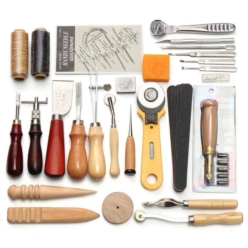 37pcs /lot Leather Craft Tools Kit Sewing Sticking Punch Work Sanddle Leathercraft Accessories High Quality Tools for Leather
37pcs /lot Leather Craft Tools Kit Sewing Sticking Punch Work Sanddle Leathercraft Accessories High Quality Tools for Leather