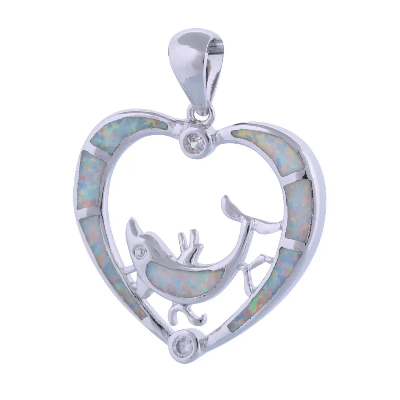 Фото Garilina модные ювелирные изделия дельфин сердце серебряного цвета ожерелье Белый огненный опал кулон для
