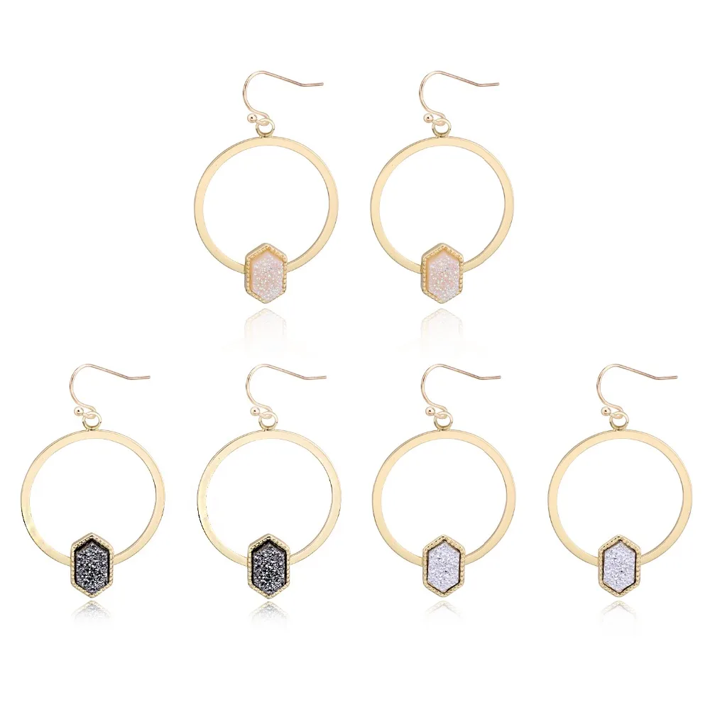 Женские Висячие серьги с шестигранной подвеской dayooff Boho геометрические подвески