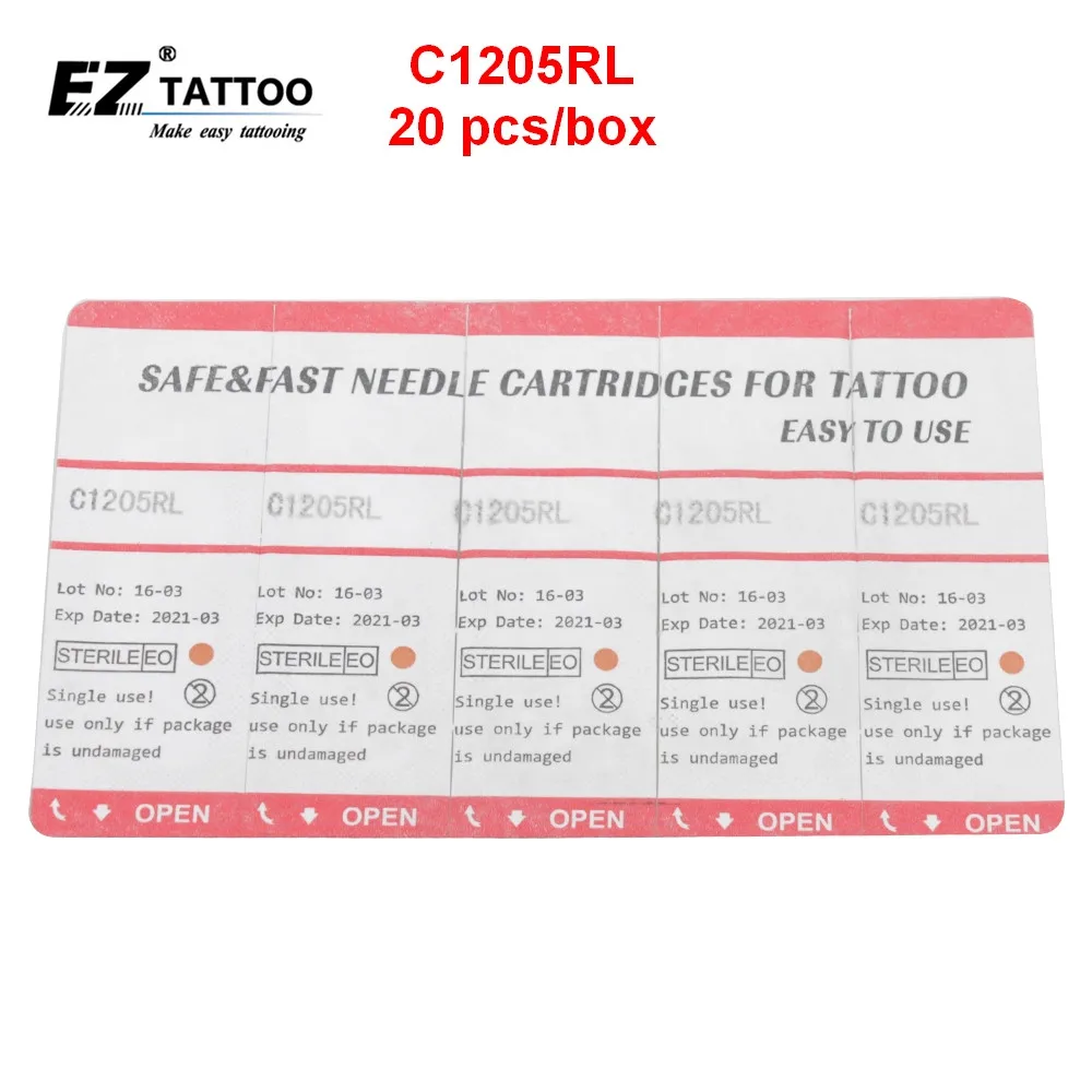 

Картридж игл EZ для татуажа, Круглый лайнер #12 (0,35 мм), длинный конус 5,0 мм для картриджа, тату-машинки 20 шт./кор.
