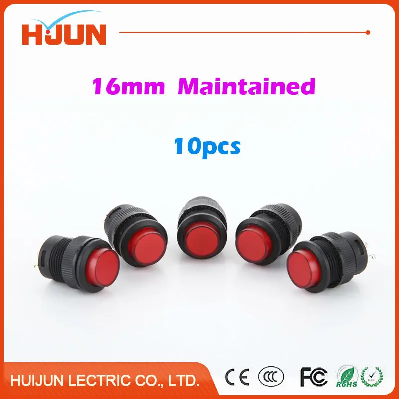 10pcs 16mm LatMaintained High Round Plastic Push Button Switch Car Modification Horn Light Automatic Lock 250v 2A
10pcs 16mm LatMaintained High Round Plastic Push Button Switch Car Modification Horn Light Automatic Lock 250v 2A
