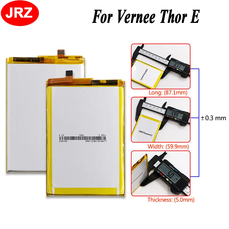 JRZ MTK6753 For Vernee Thor E Phone Battery For Vernee Thor E 5020mAh Hight Capacity 3.8V Top Quality Replacement Batteries
JRZ MTK6753 For Vernee Thor E Phone Battery For Vernee Thor E 5020mAh Hight Capacity 3.8V Top Quality Replacement Batteries