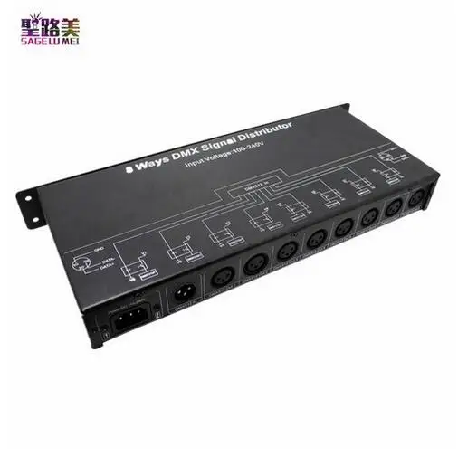 

AC110V-220V 8-канальный контроллер DMX DMX128, усилитель/разветвитель/ретранслятор сигнала DMX/8 выходных портов