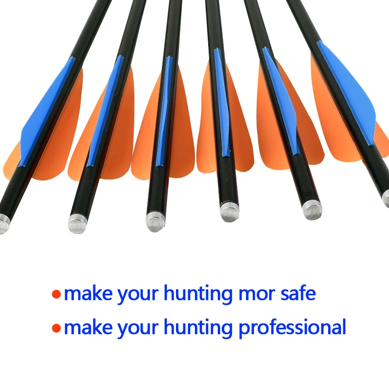 18 PC hunting arrows glass fiber arrows orange and blue feathers composite bow for archery practice / hunting 16 18 20 inches
18 PC hunting arrows glass fiber arrows orange and blue feathers composite bow for archery practice / hunting 16 18 20 inches