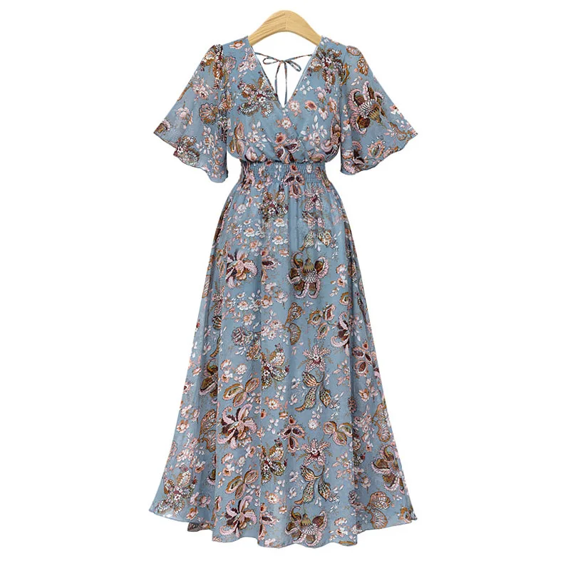 Women Dresses Summer Print V Neck Bandage Sexy Casual Evening Party Boho Beach Chiffon Long Maxi Dress vestidos verano 2018
Women Dresses Summer Print V Neck Bandage Sexy Casual Evening Party Boho Beach Chiffon Long Maxi Dress vestidos verano 2018