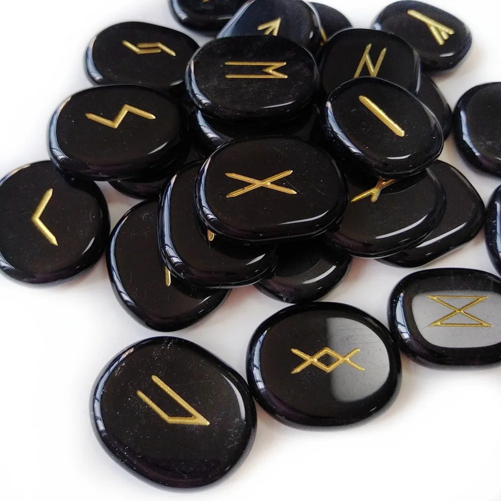 Meet Jo 25pcs Natural Black Obsidian Rune Stones Set Engraved Lettering Wiccan Pagan Amulets Nordic Rune & Free Bag Wholesale
Meet Jo 25pcs Natural Black Obsidian Rune Stones Set Engraved Lettering Wiccan Pagan Amulets Nordic Rune & Free Bag Wholesale